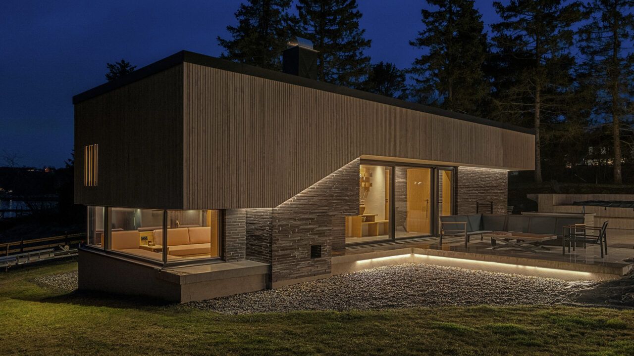 Lysdesign i hytte på Måkeskjæret