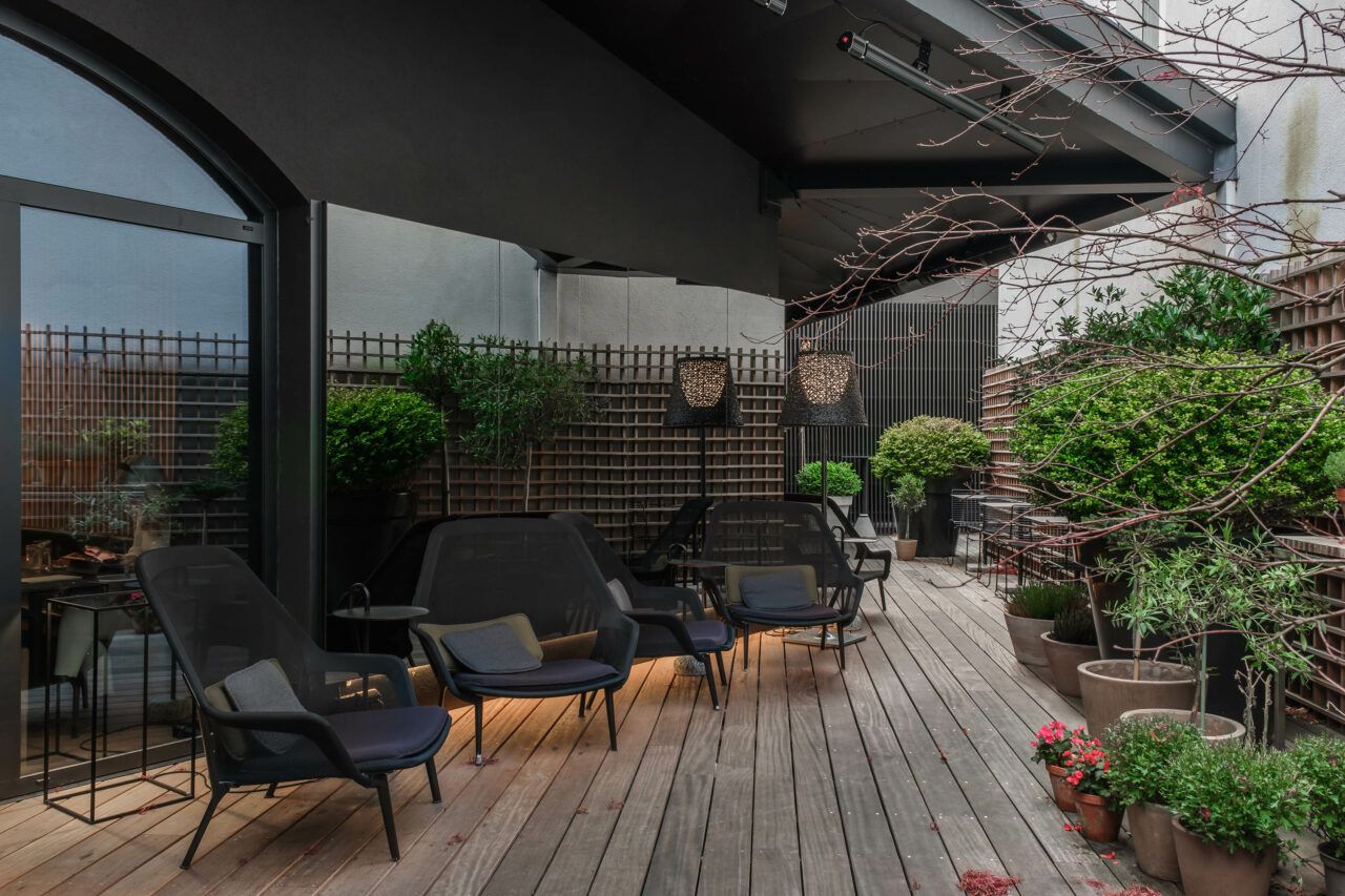 Terrasse med belysning fra Stokkan Lys