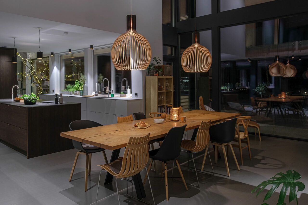 Kjøkken i moderne gårdsbruk i Stjørdal.