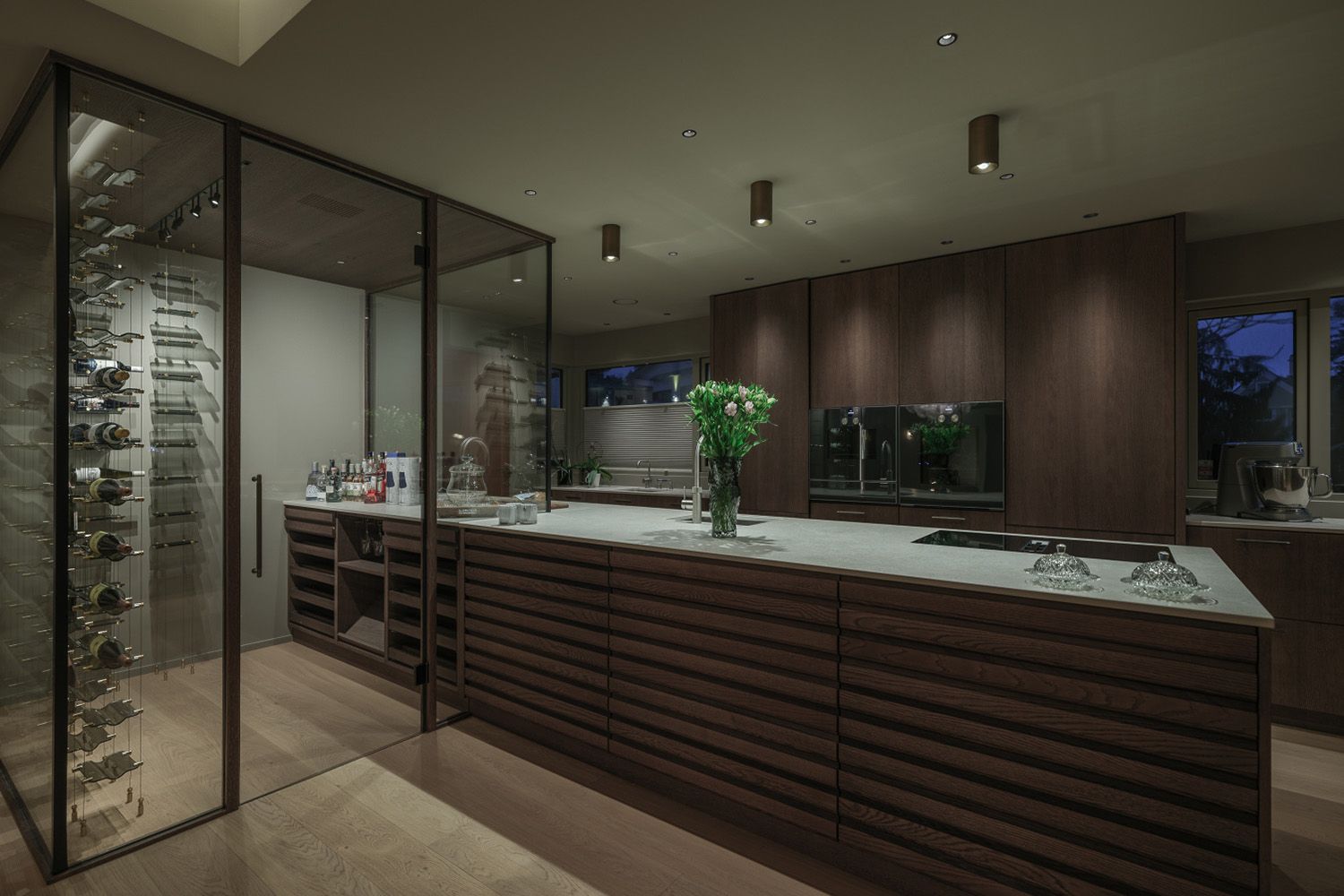 Ulik type belysning i kjøkken i bolig på Hinna i Stavanger.