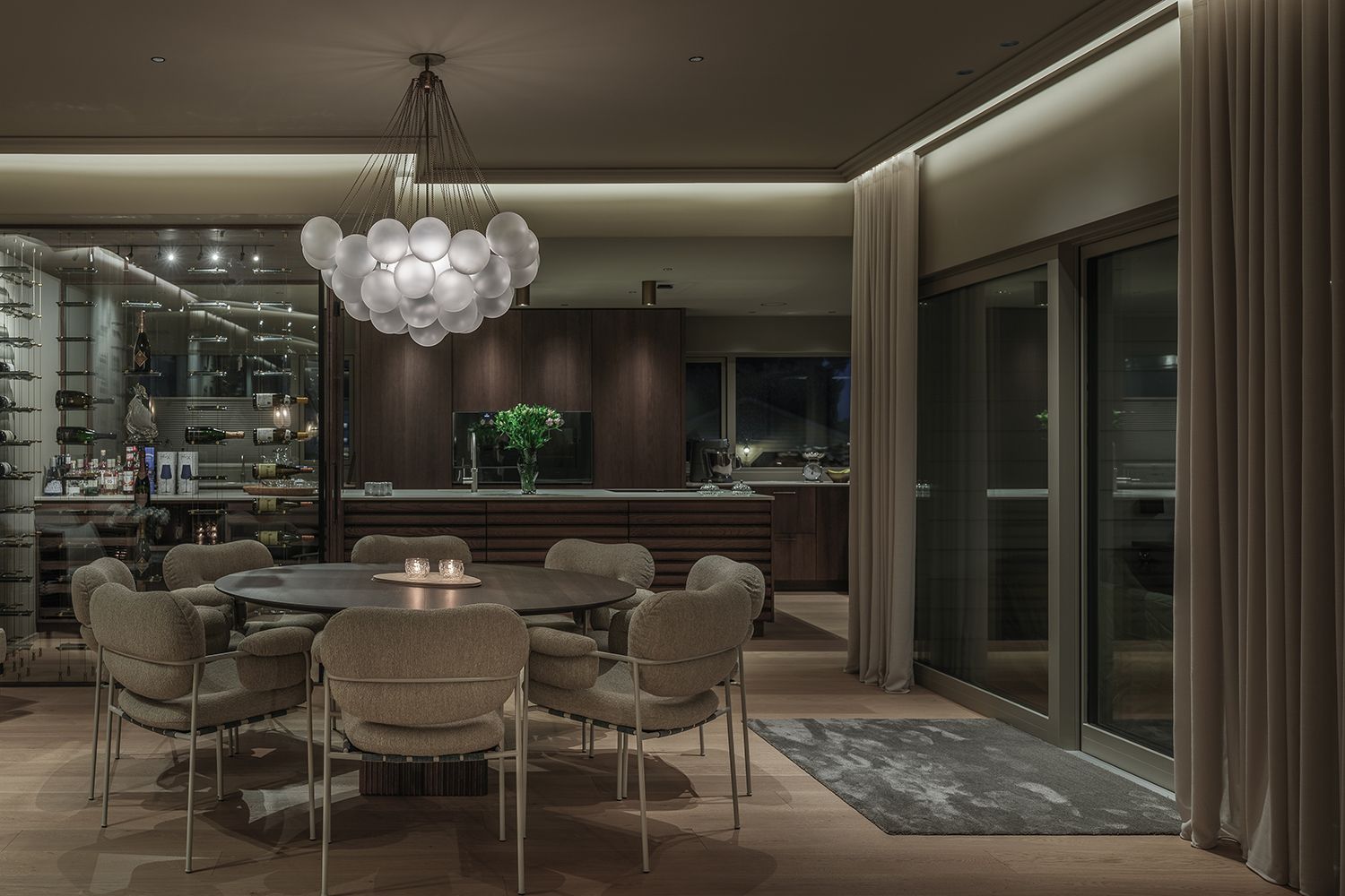 Lysdesign av en vakker stue i en bolig på Hinna i Stavanger.